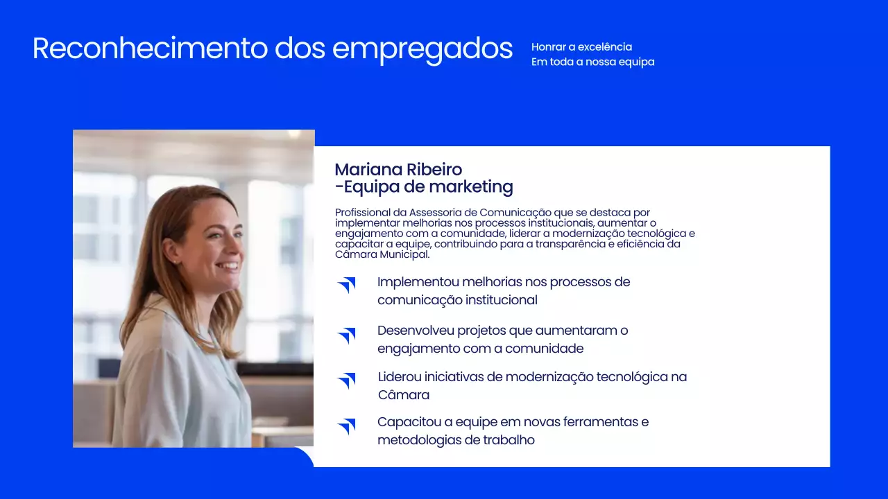 Apresentação da Reunião da Prefeitura Profissional Azul