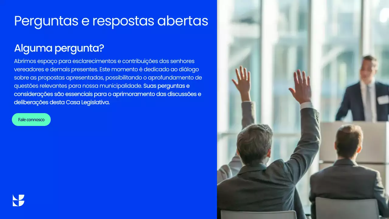 Apresentação da Reunião da Prefeitura Profissional Azul