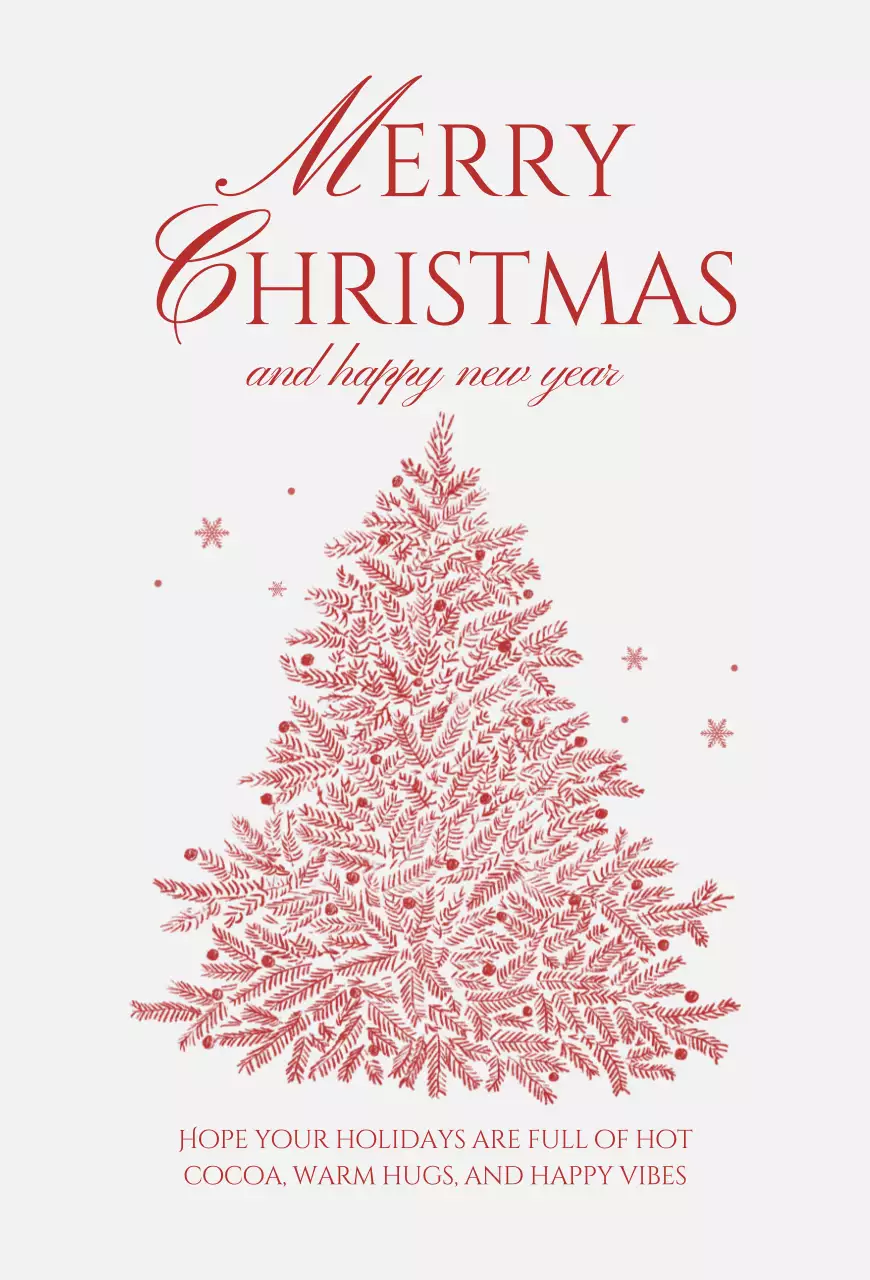 베이지 클래식 크리스마스 엽서