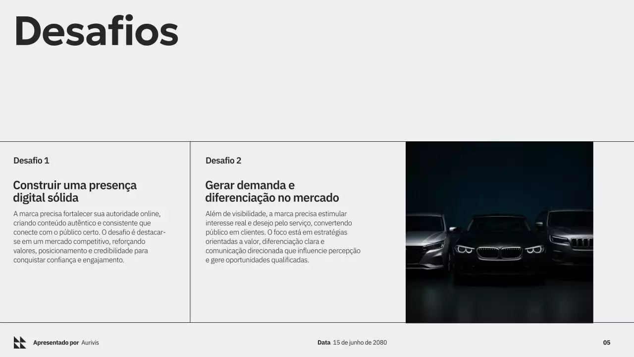 Apresentação de Marketing Moderna em Tons de Cinza