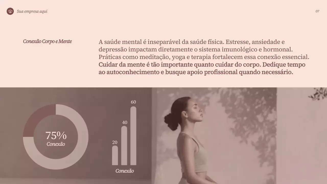 Apresentação de bem-estar elegante em tons de bege