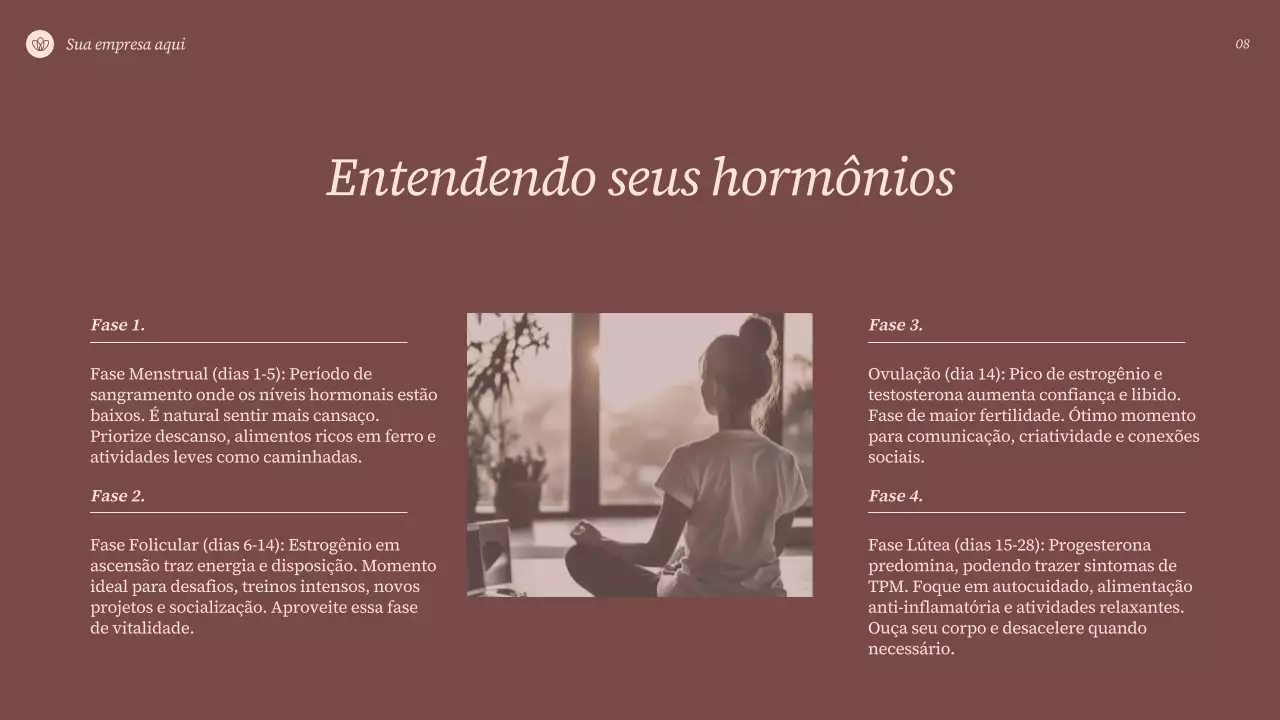 Apresentação de bem-estar elegante em tons de bege