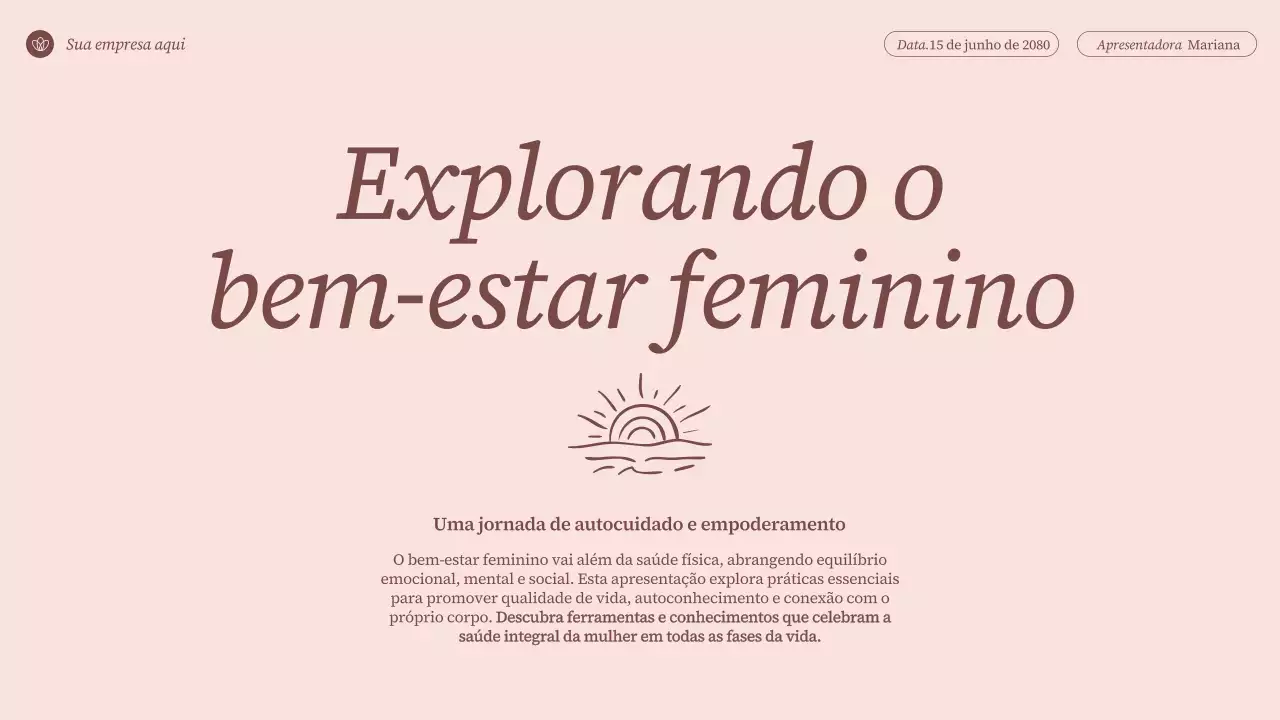 Apresentação de bem-estar elegante em tons de bege