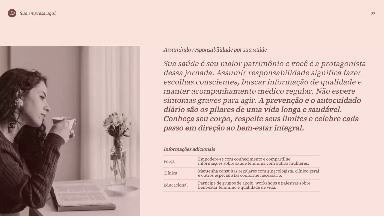 Apresentação de bem-estar elegante em tons de bege