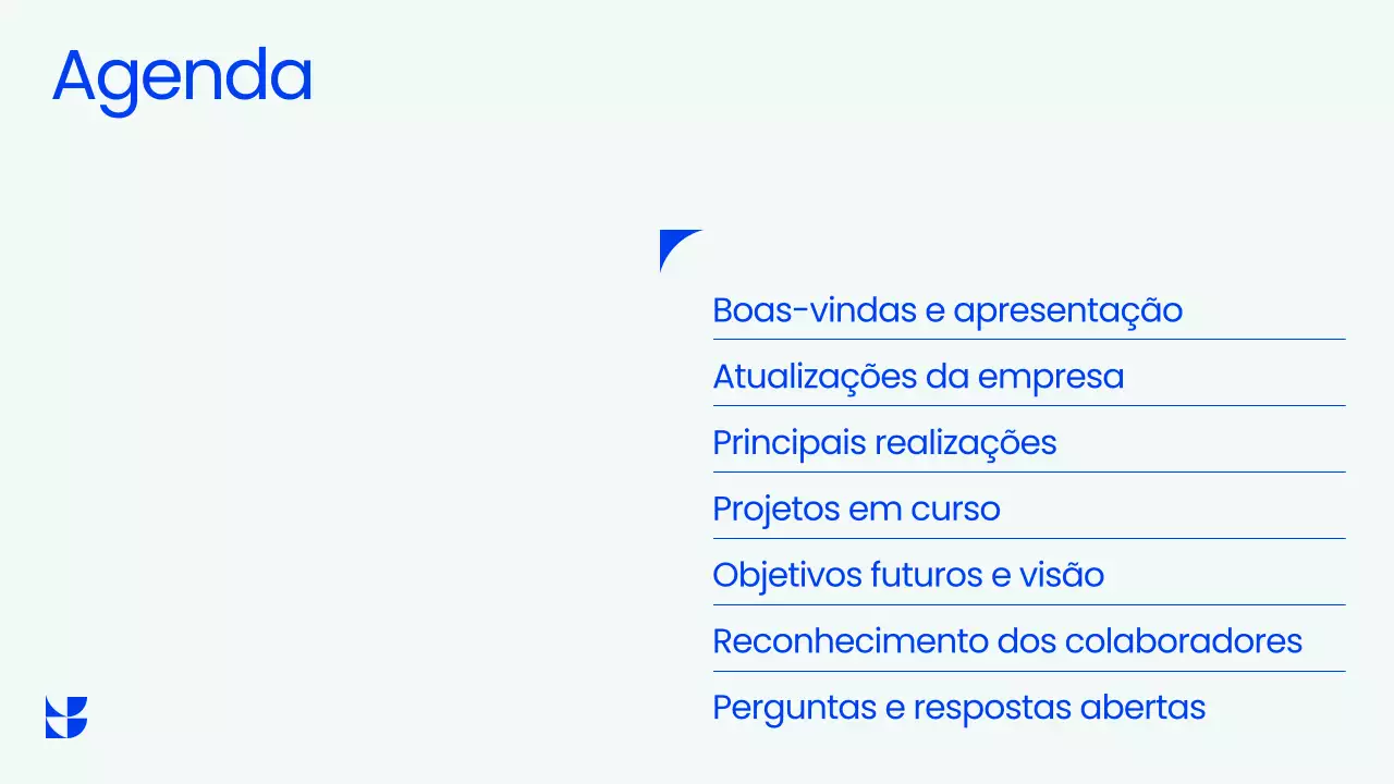 Apresentação da Reunião da Prefeitura Profissional Azul