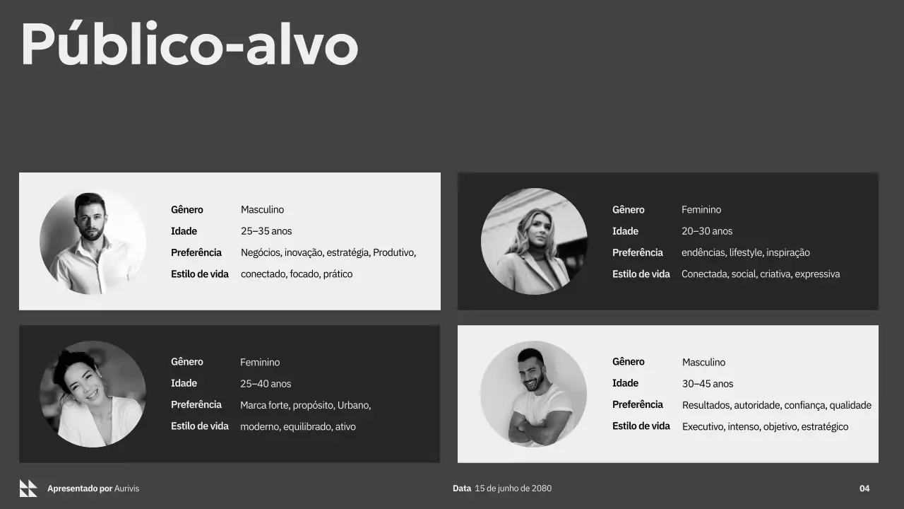 Apresentação de Marketing Moderna em Tons de Cinza