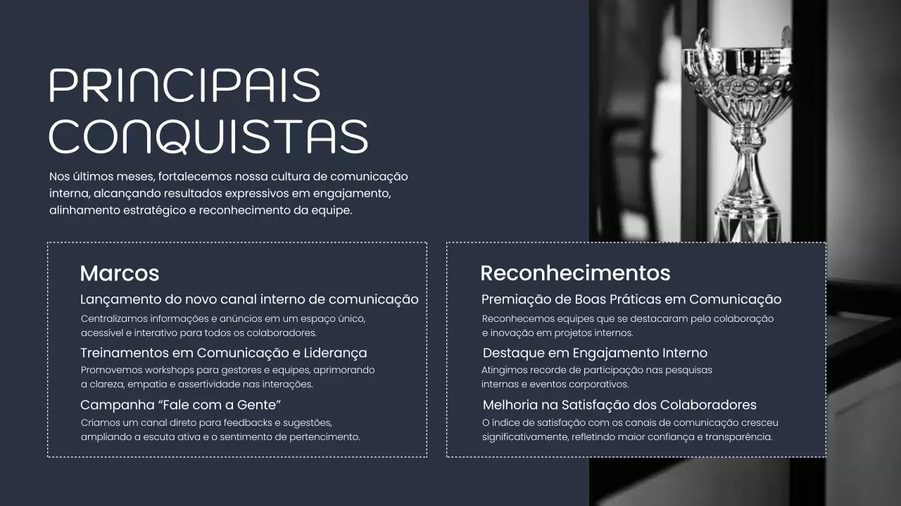 Apresentação de anúncio de comunicação profissional da Marinha