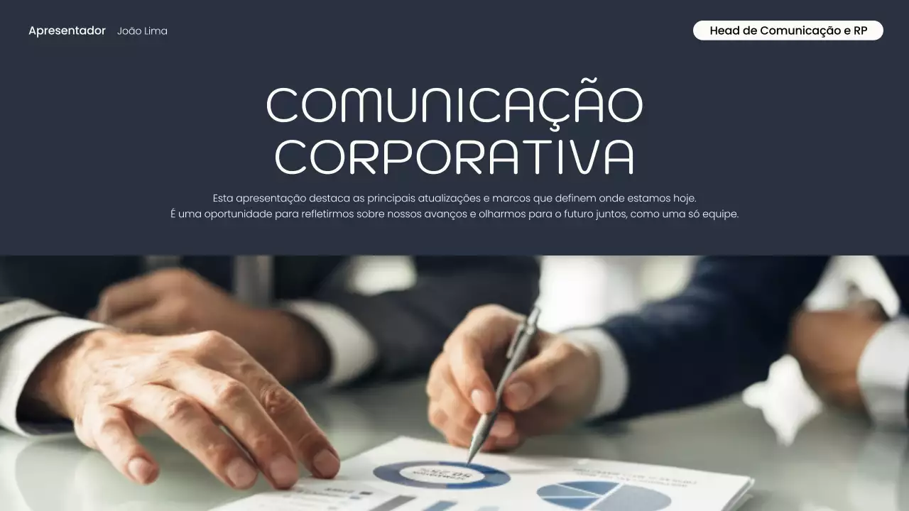 Apresentação de anúncio de comunicação profissional da Marinha