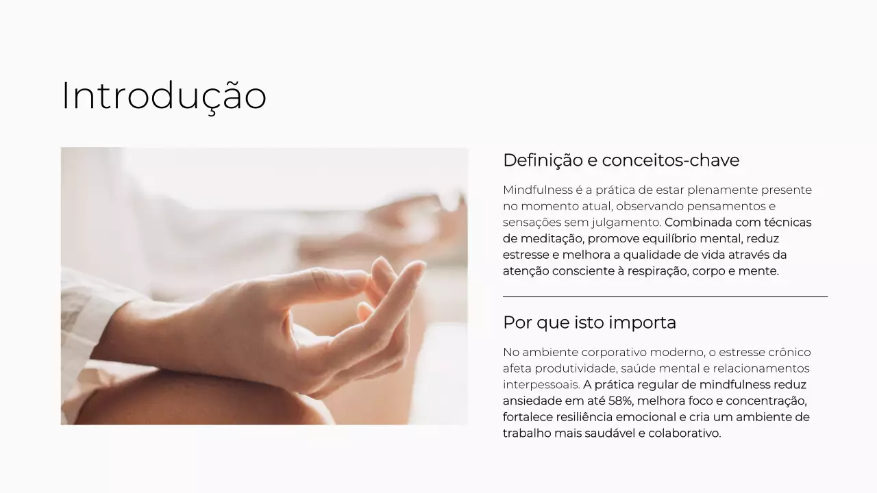 Palestra de Meditação Minimalista Bege