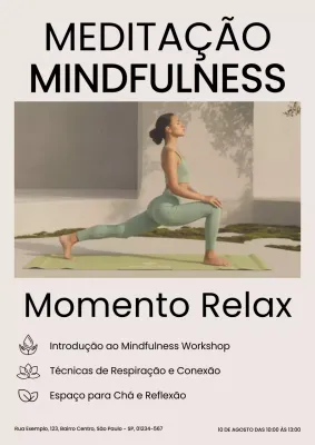 Convite para Meditação Minimalista em Tons de Bege