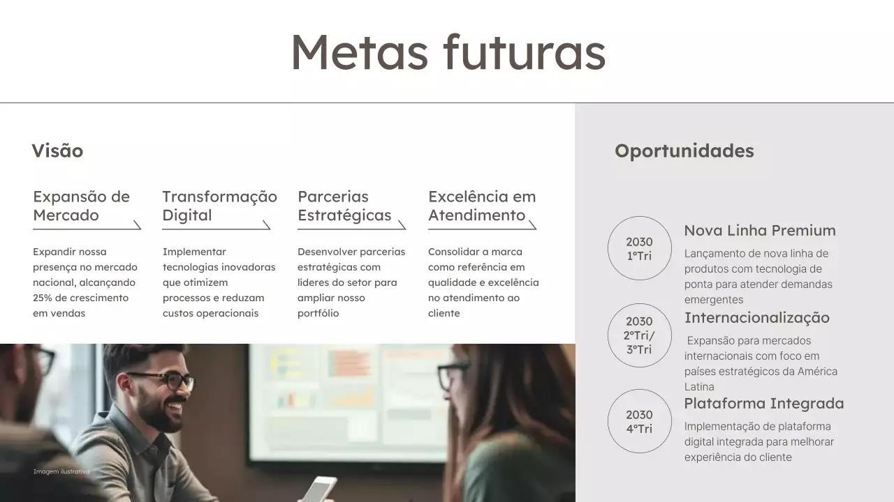 Apresentação de negócios moderna em tons de cinza