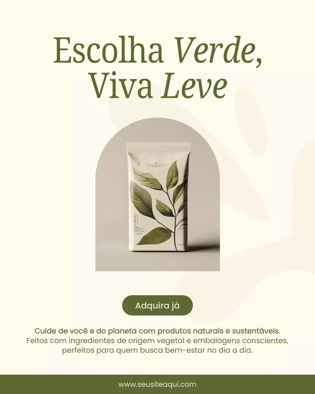 Postagem no Instagram promovendo um estilo de vida minimalista e sustentável