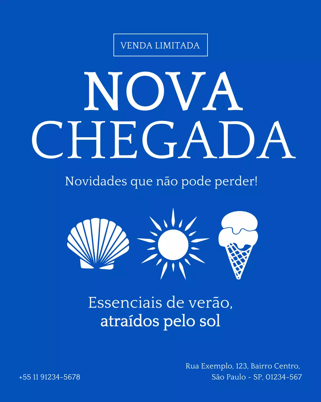 Postagem promocional de verão moderna azul