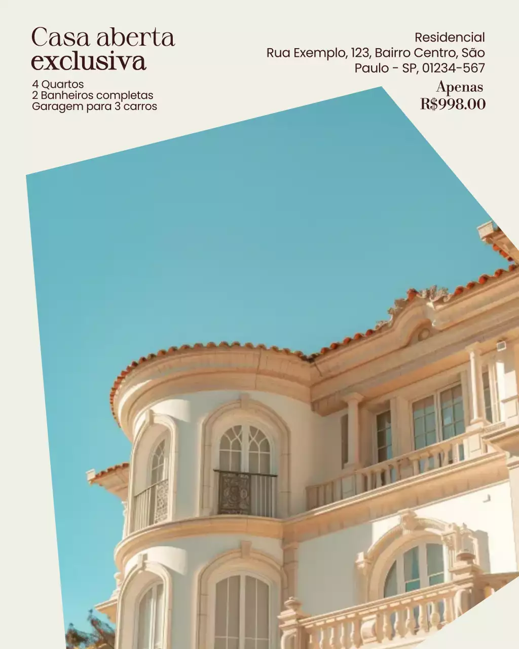Marketing Imobiliário Bege Simples