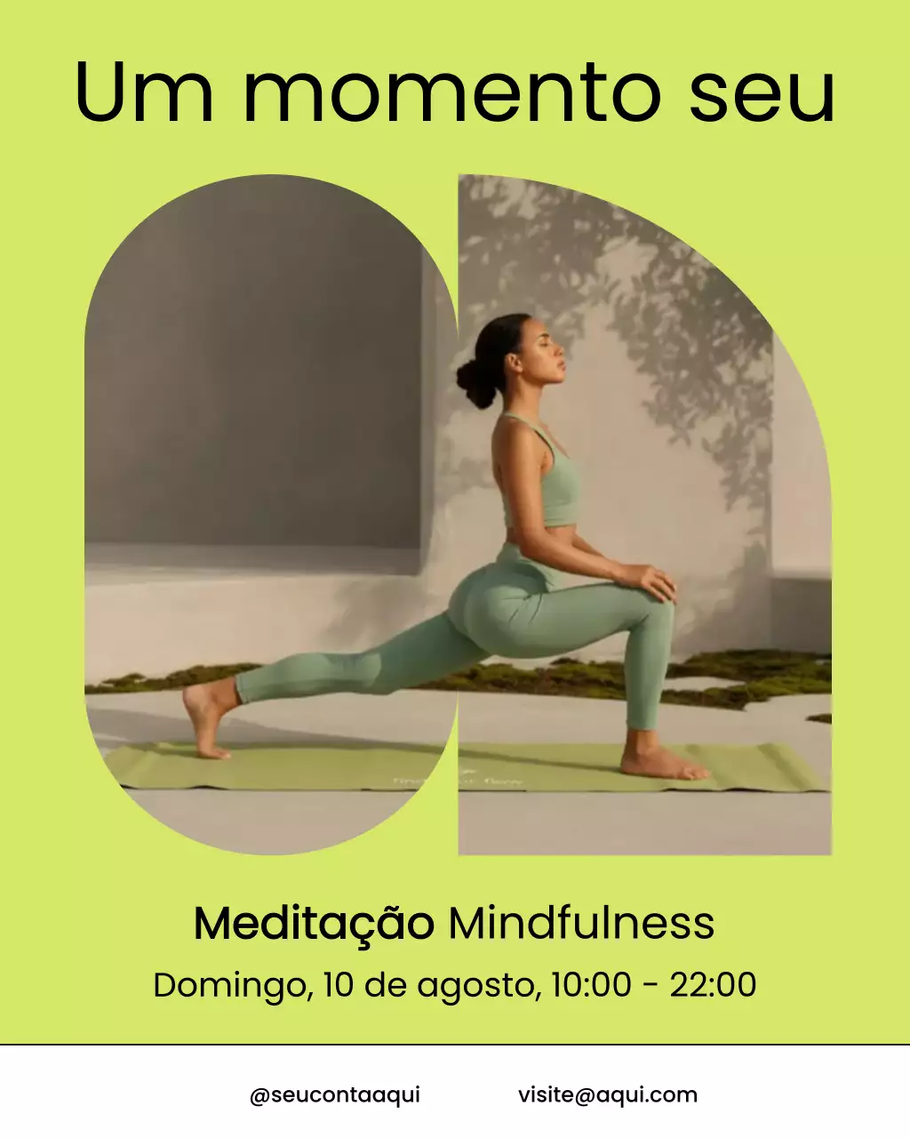 Postagem no Instagram sobre evento de ioga moderna e ecológica