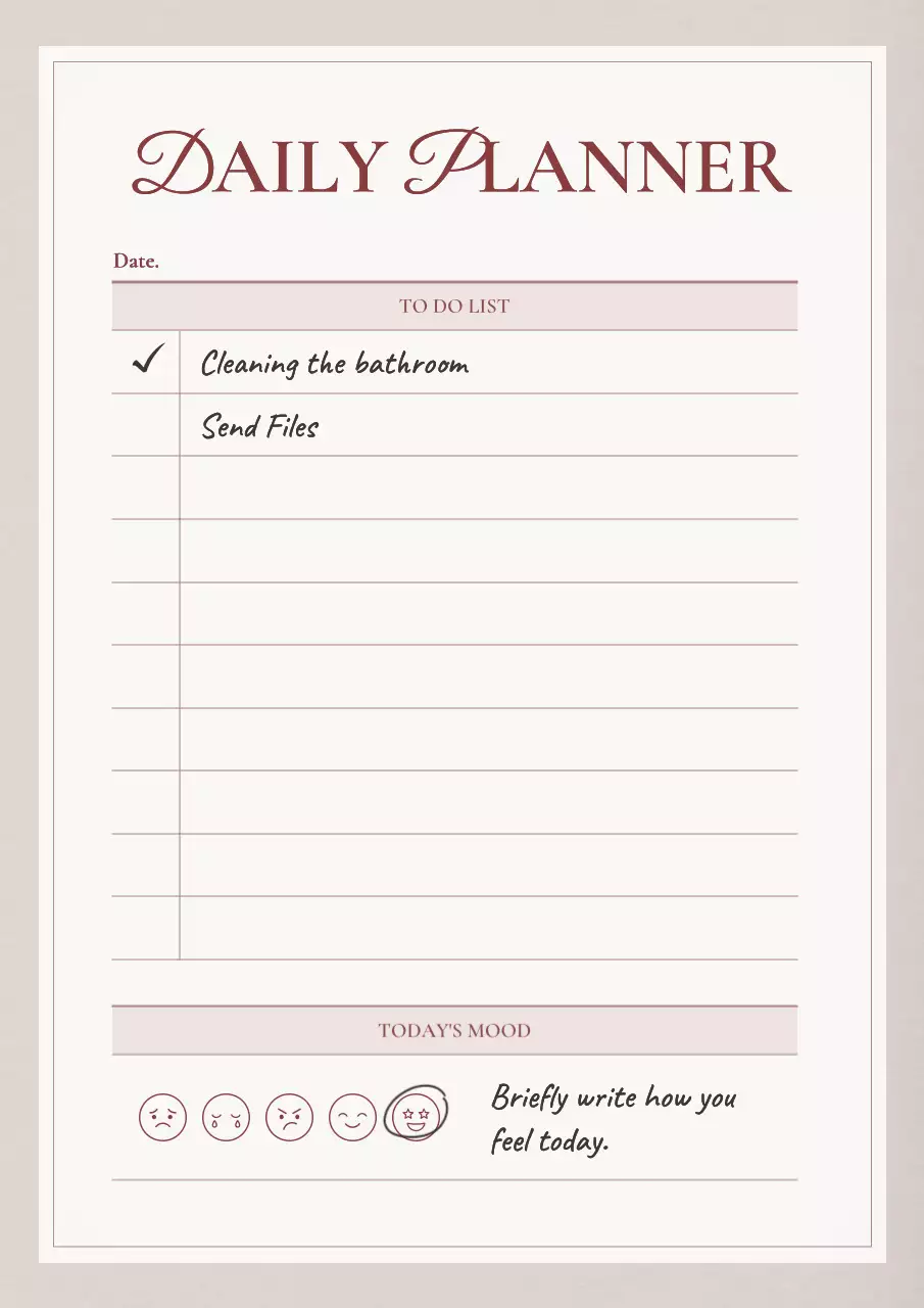 Beige Modern Daily Planner