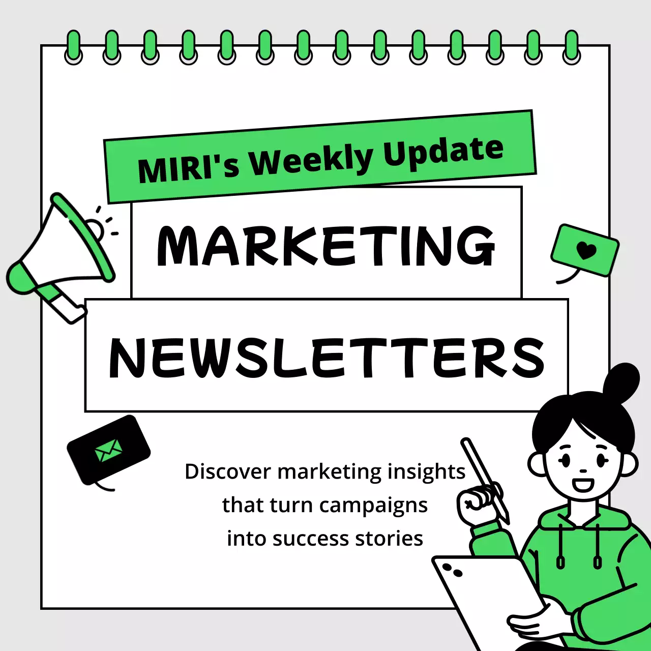 Green Modern Marketing Newsletter Instagram Carousel