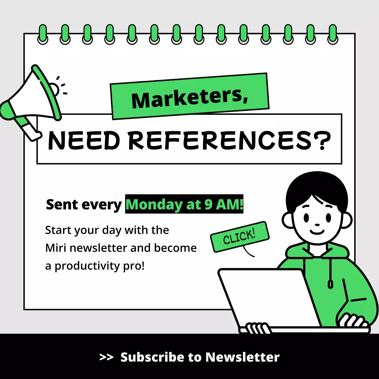 Green Modern Marketing Newsletter Instagram Carousel