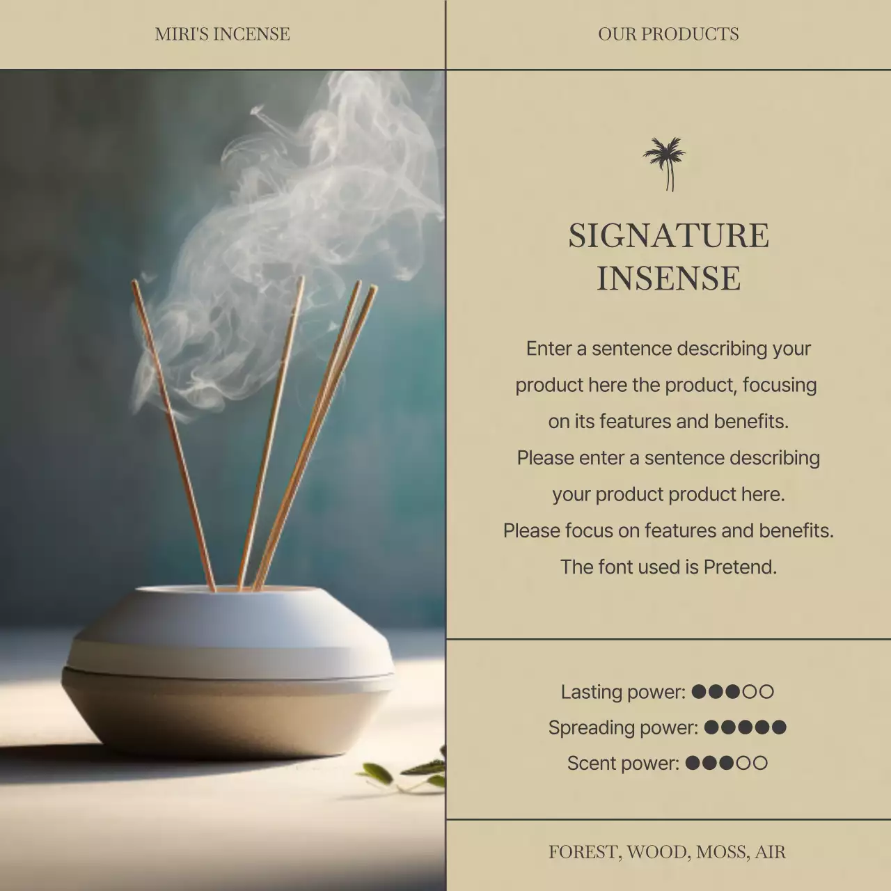 Beige Minimalist Incense Promotion Instagram Carousel