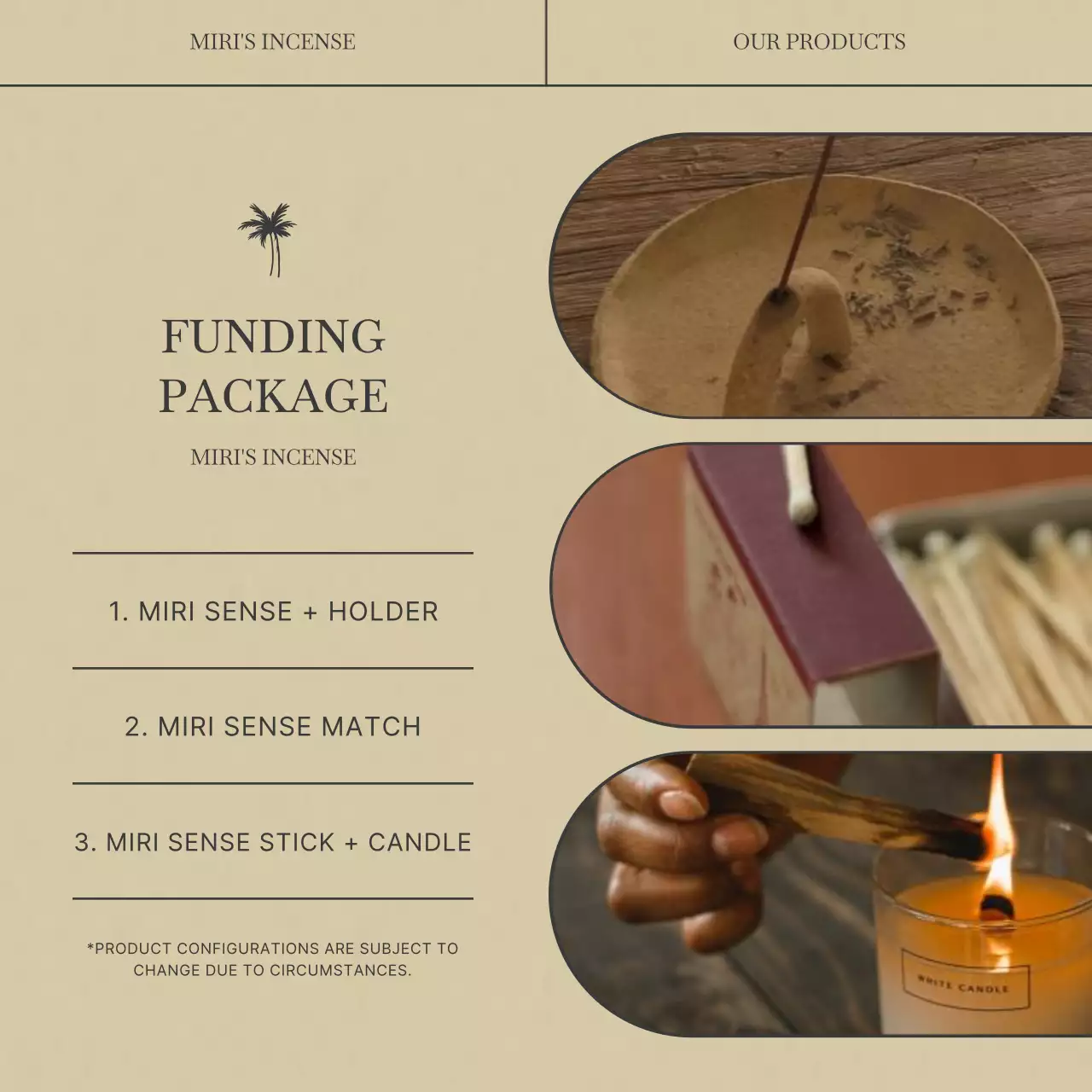 Beige Minimalist Incense Promotion Instagram Carousel