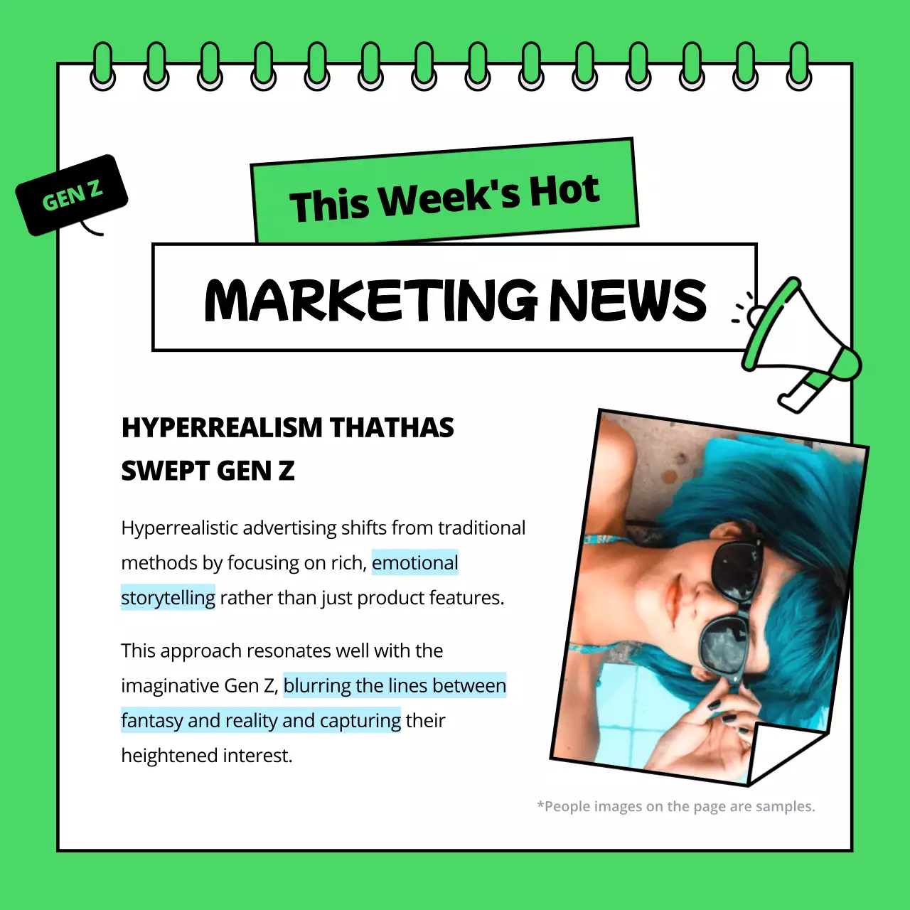 Green Modern Marketing Newsletter Instagram Carousel