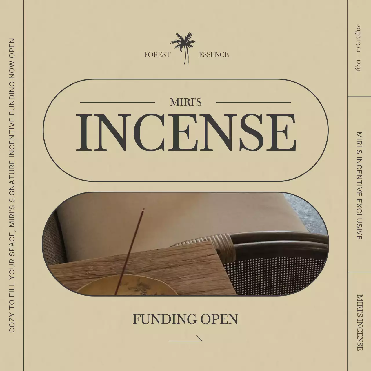 Beige Minimalist Incense Promotion Instagram Carousel