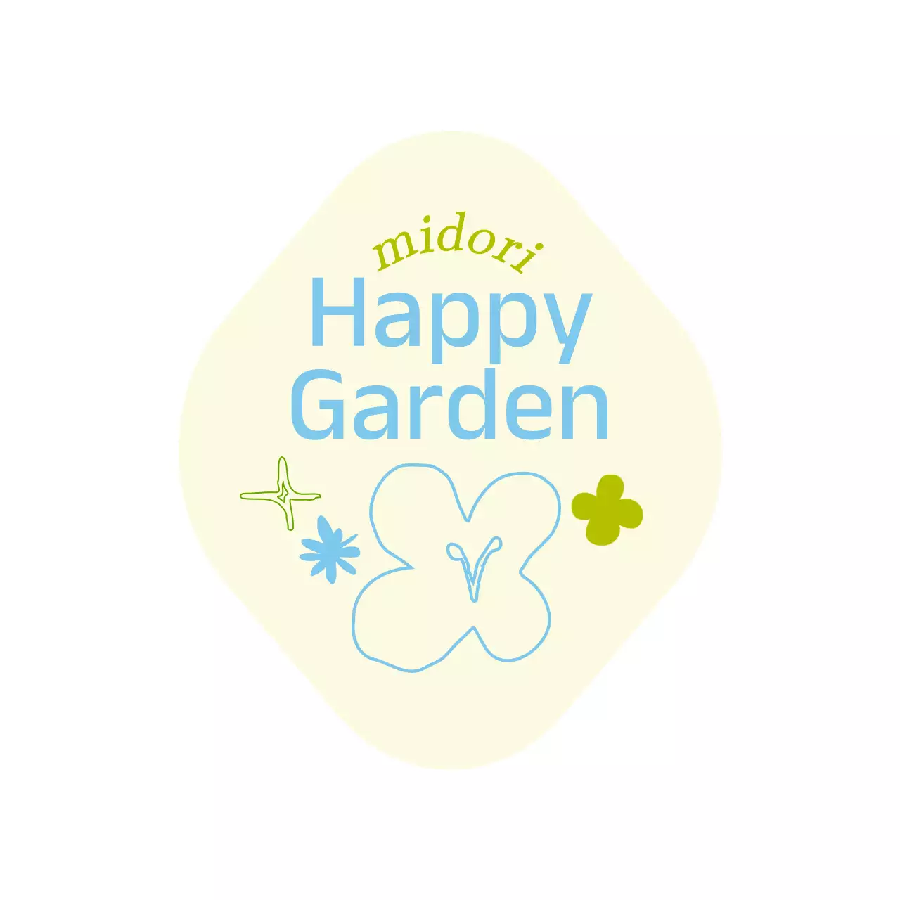 노란색과 하늘색의 감성적인 식물원 꽃 일러스트 굿즈