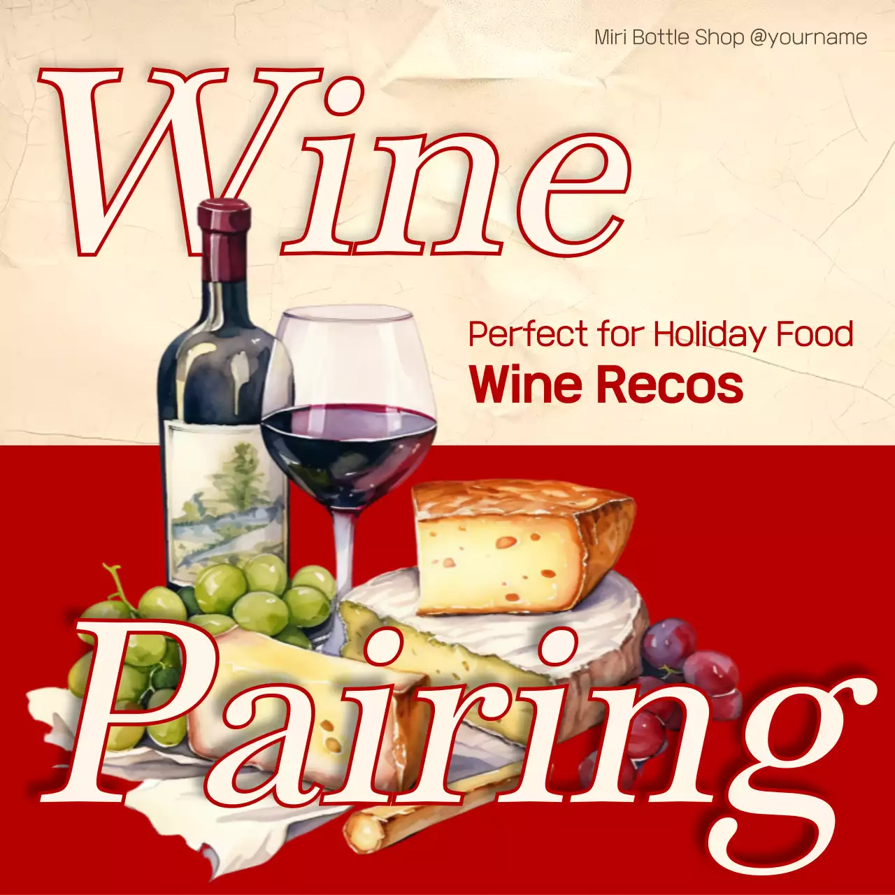 Red Classic Wine Promotion Instagram Carousel