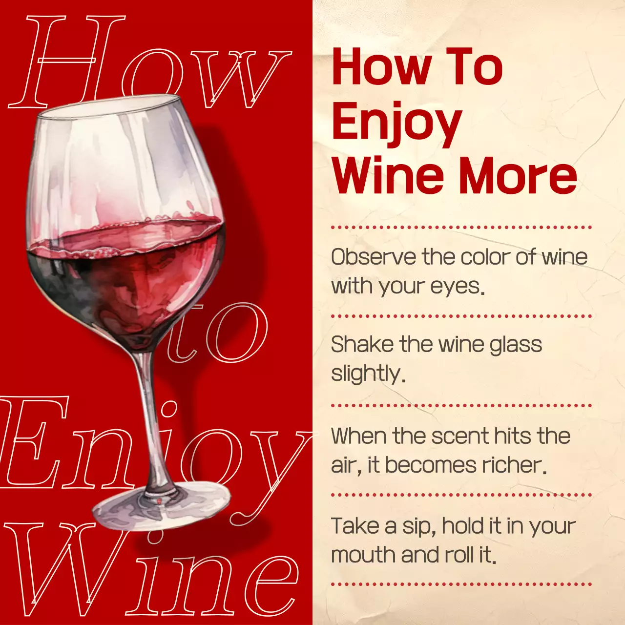 Red Classic Wine Promotion Instagram Carousel