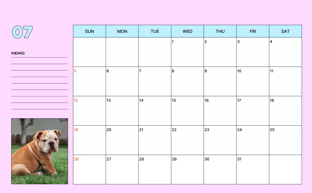 노랑 아기자기한 달력 홍보