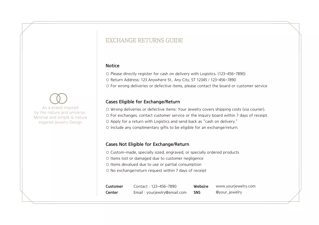 Beige Elegant Jewelry Guideline Poster