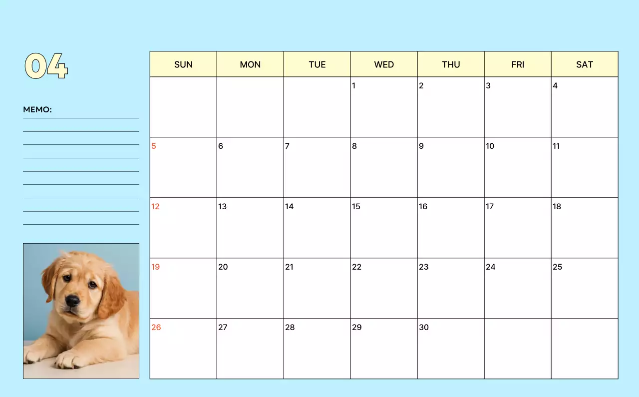 노랑 아기자기한 달력 홍보