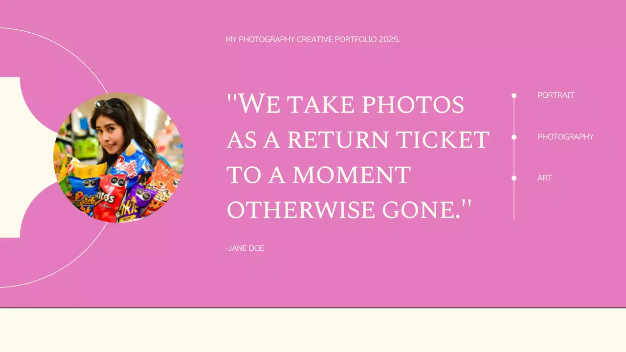 Pink Trendy Photography Portfolio Presentation