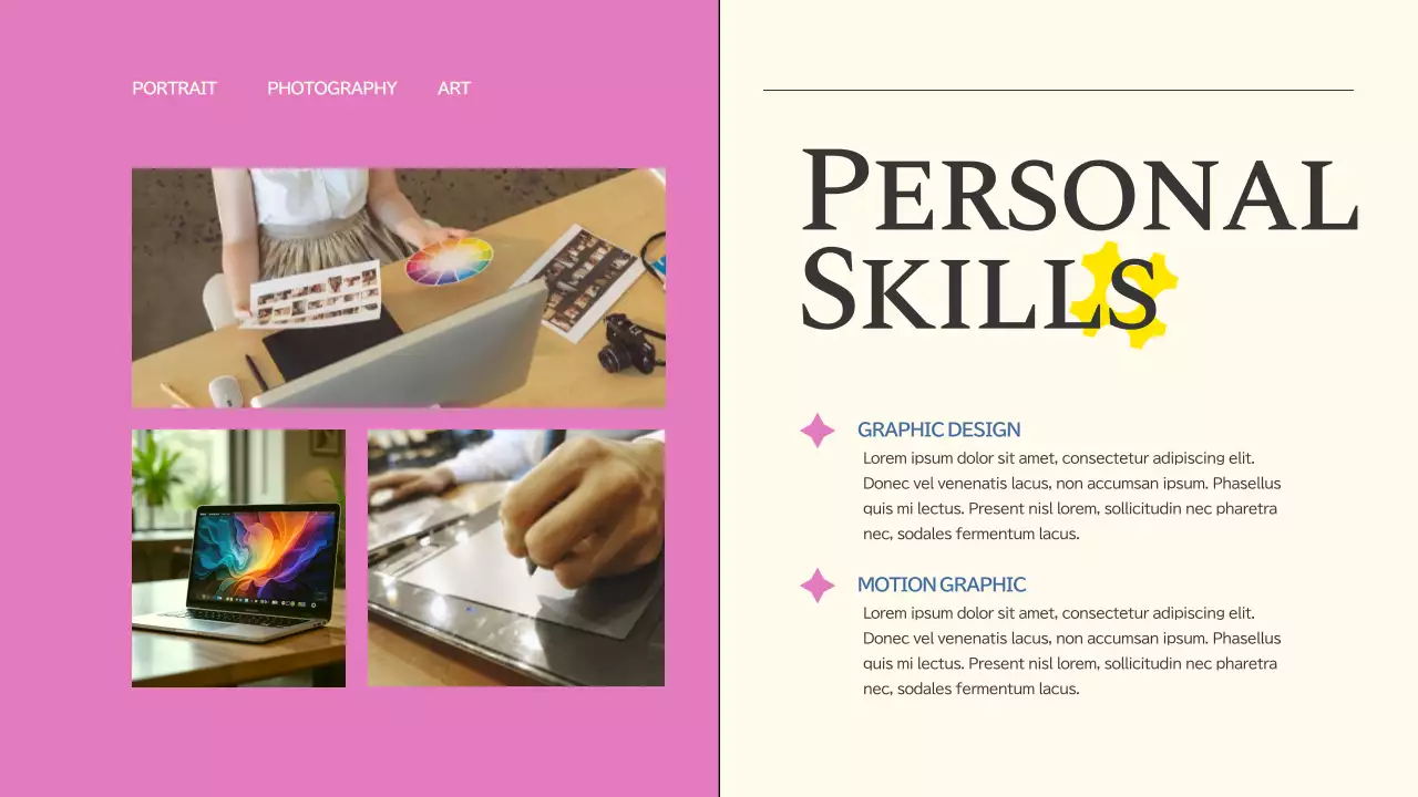 Pink Trendy Photography Portfolio Presentation