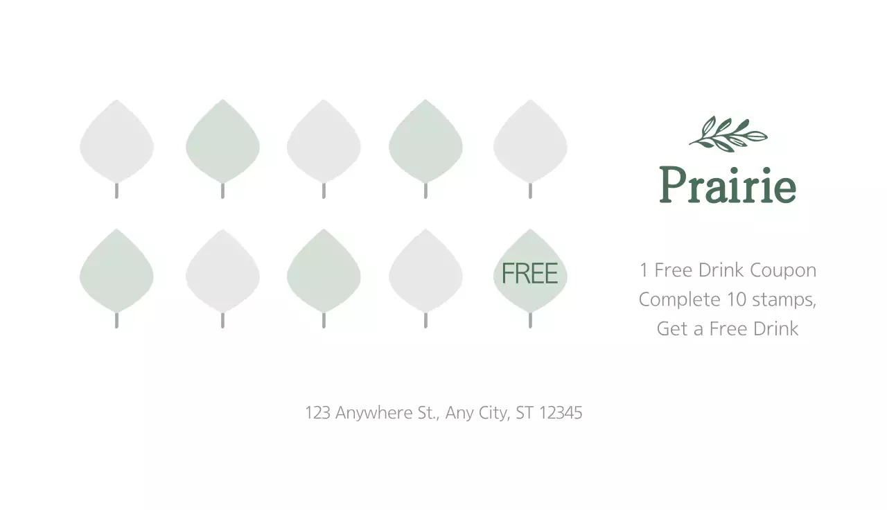 Green Minimalist Cafe Promotion Business Card