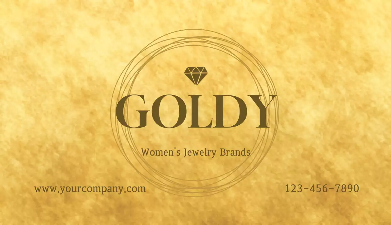 Gold Elegant Jewelry Advertisement Business Card