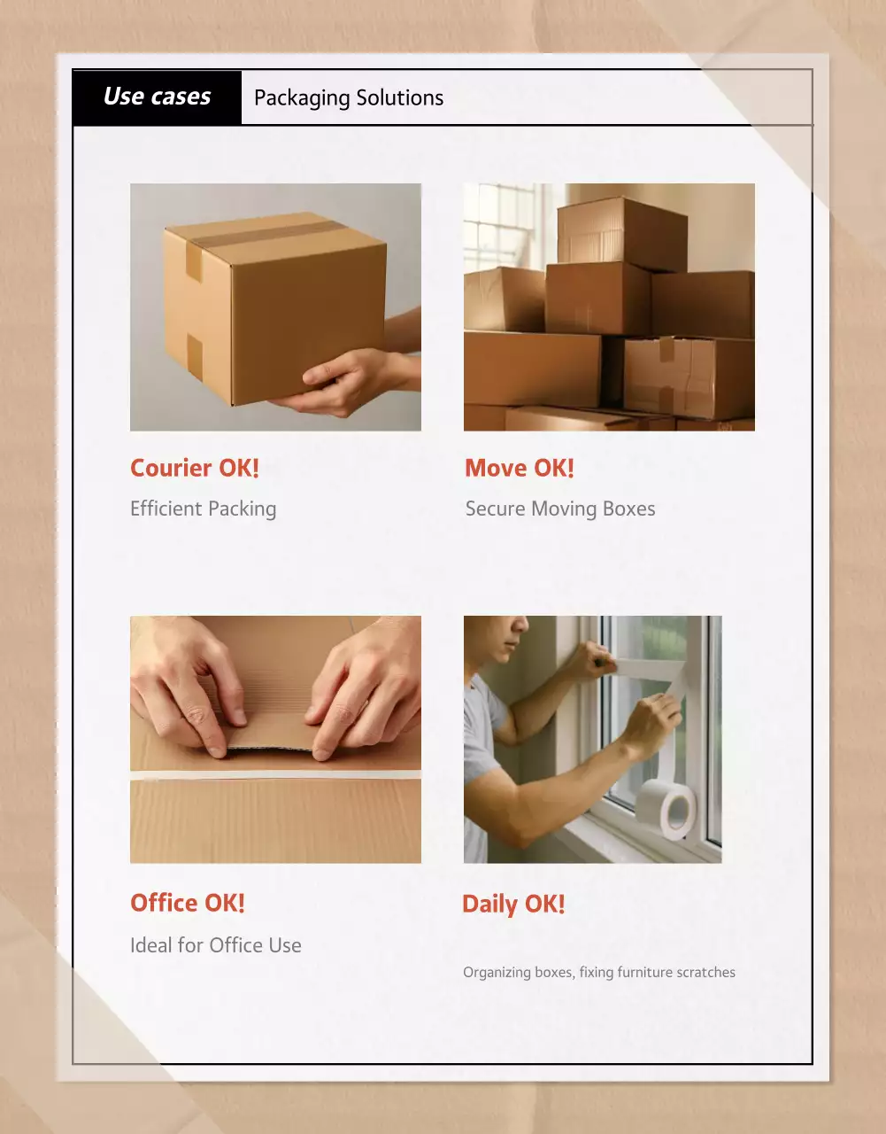 Beige basic packaging advertisement