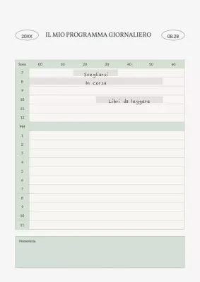 Planner semplice beige verde