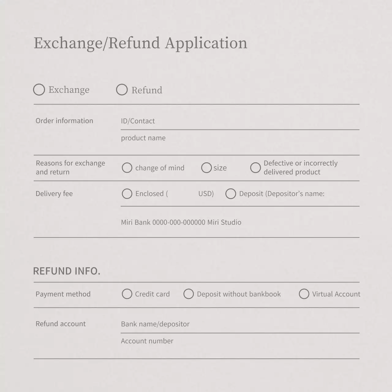 Beige Elegant Jewelry Refund Policy Instagram Post