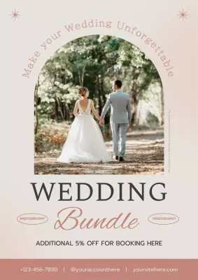 Beige Elegant Wedding Promotion Poster