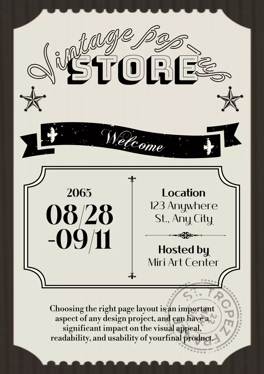 Black Vintage Store Announcement Poster