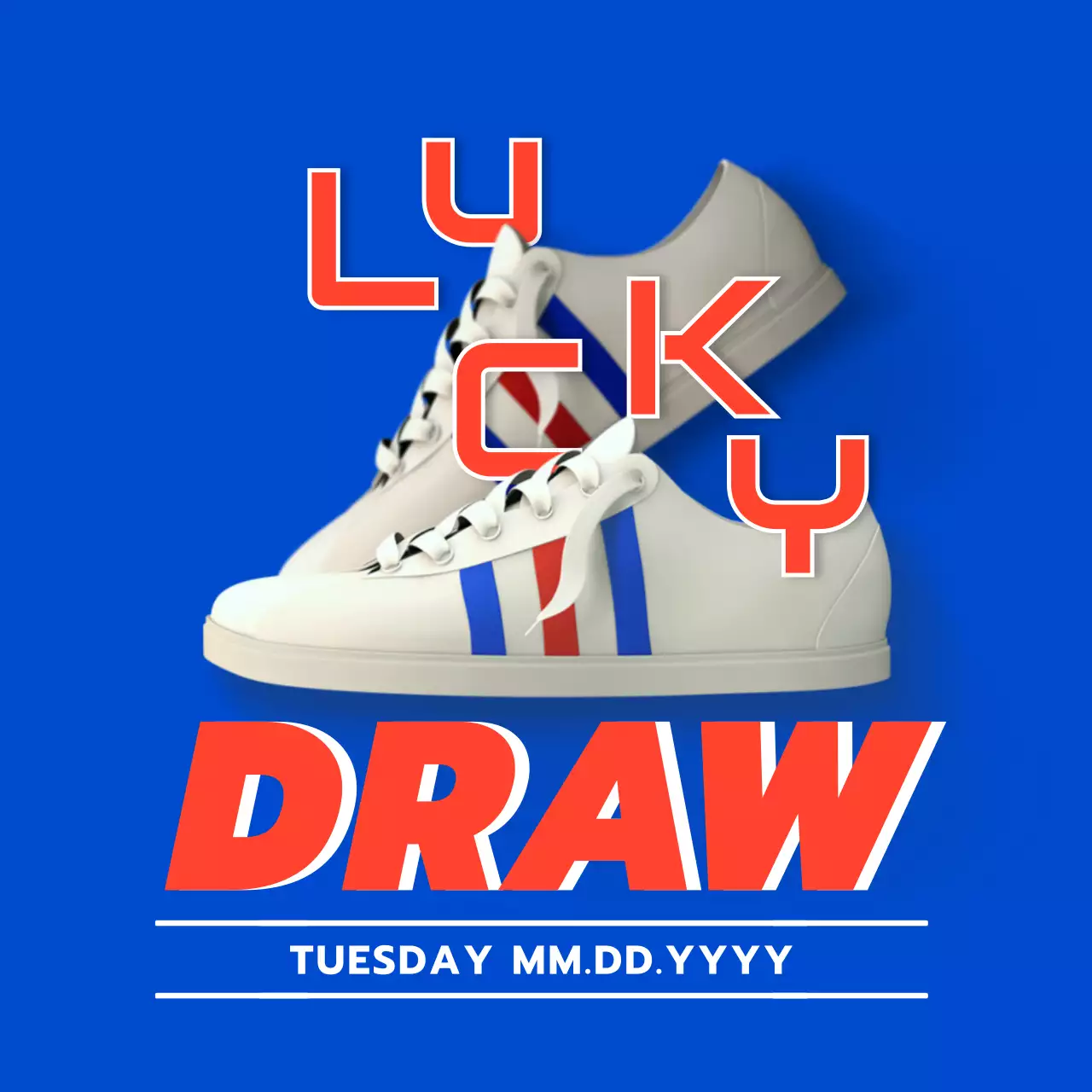 Blue Trendy Sneakers Promotion Social Media Post