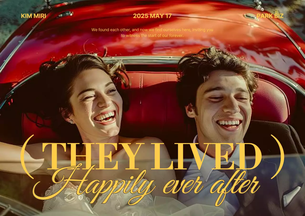 빨강 클래식 결혼 초대장