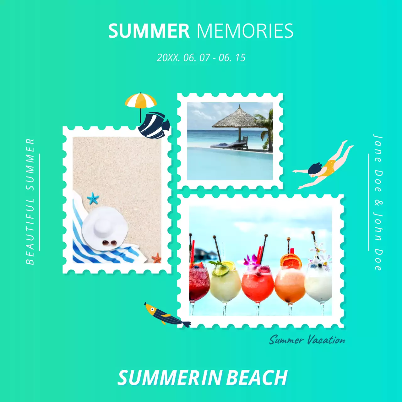 Teal Trendy Summer Promotion Instagram Post