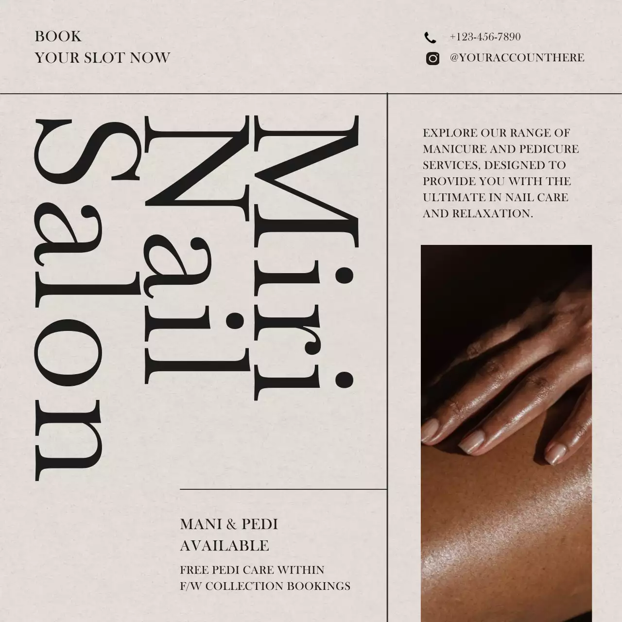 Beige Minimal Nail Promotion Social Media Post