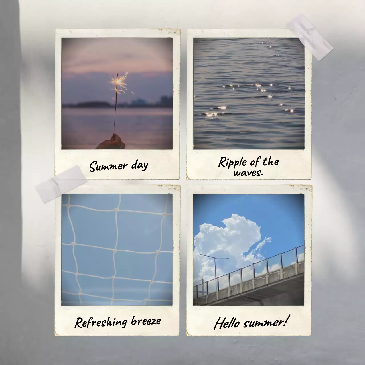 A collection of simple summer sentiments in light blue