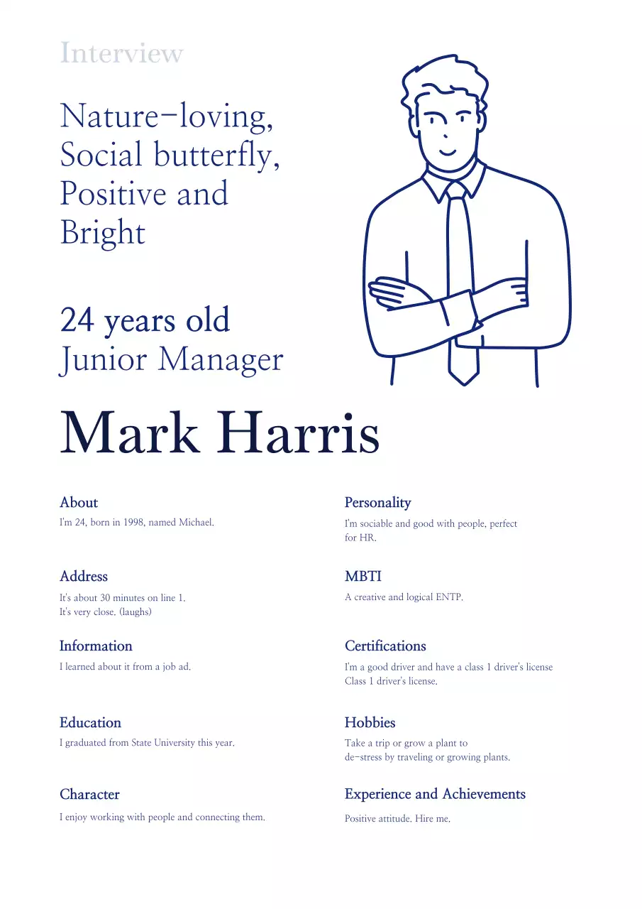 Blue Simple Profile Resume