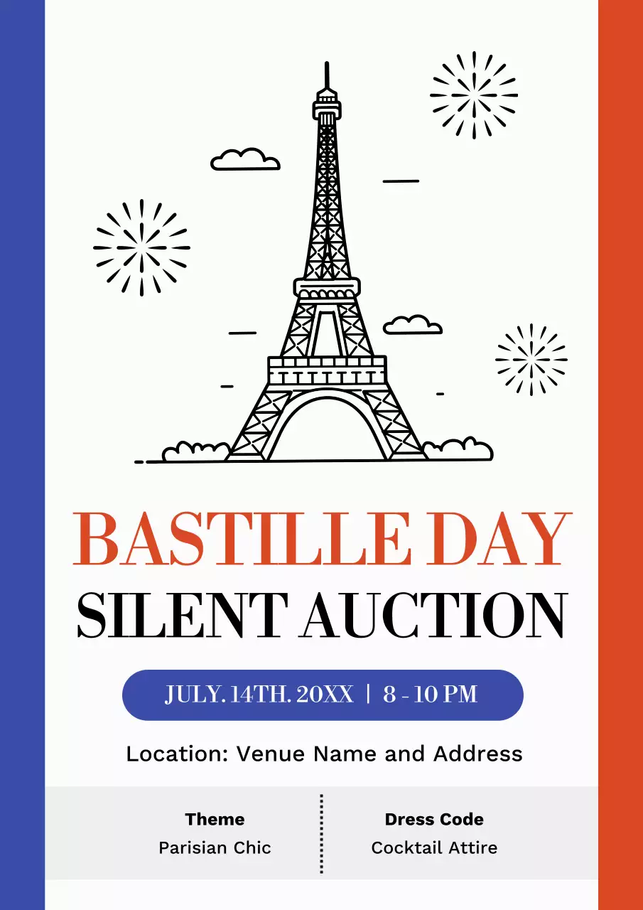 블루 전통 경매 초대 포스터