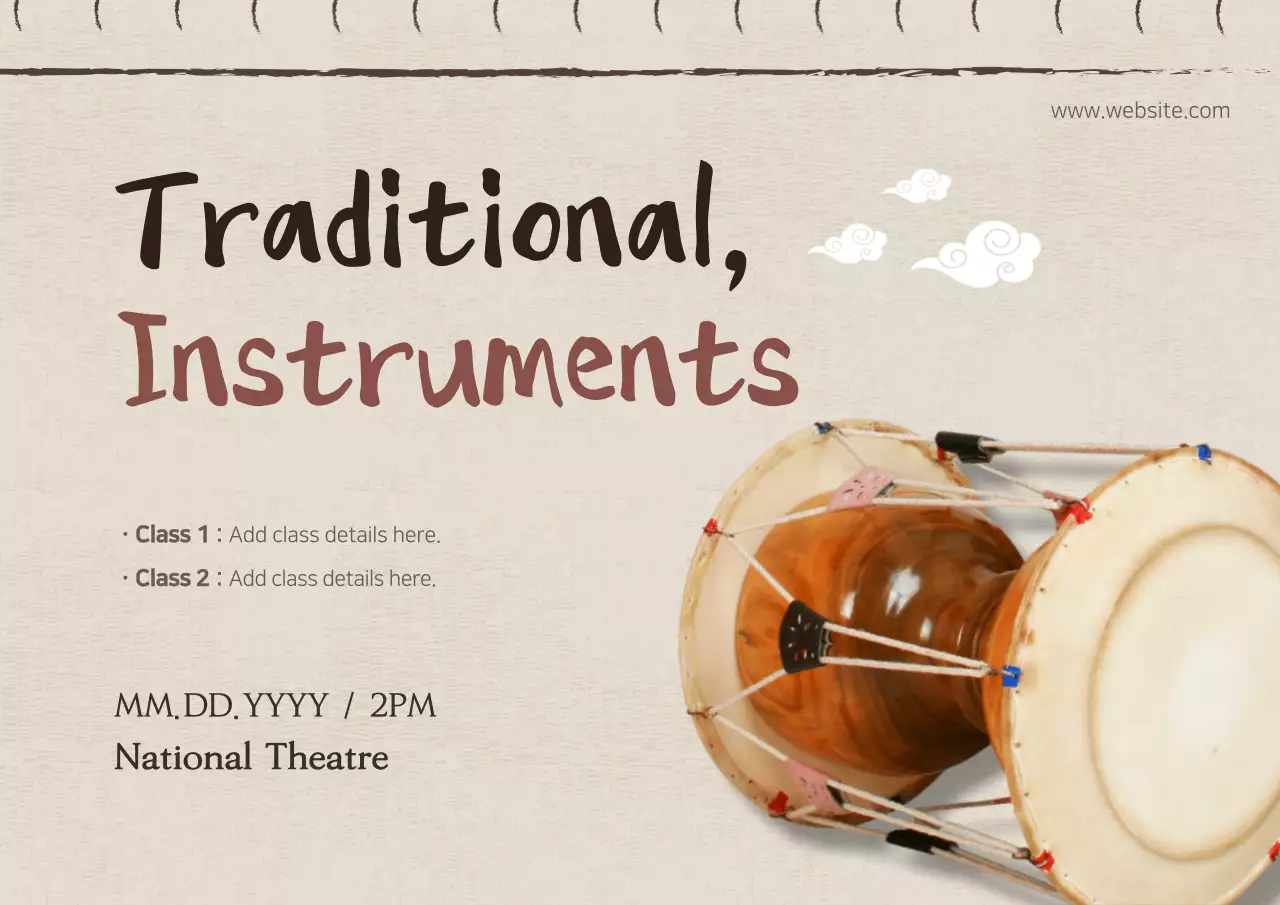 Beige Traditional Instruments Event Poster