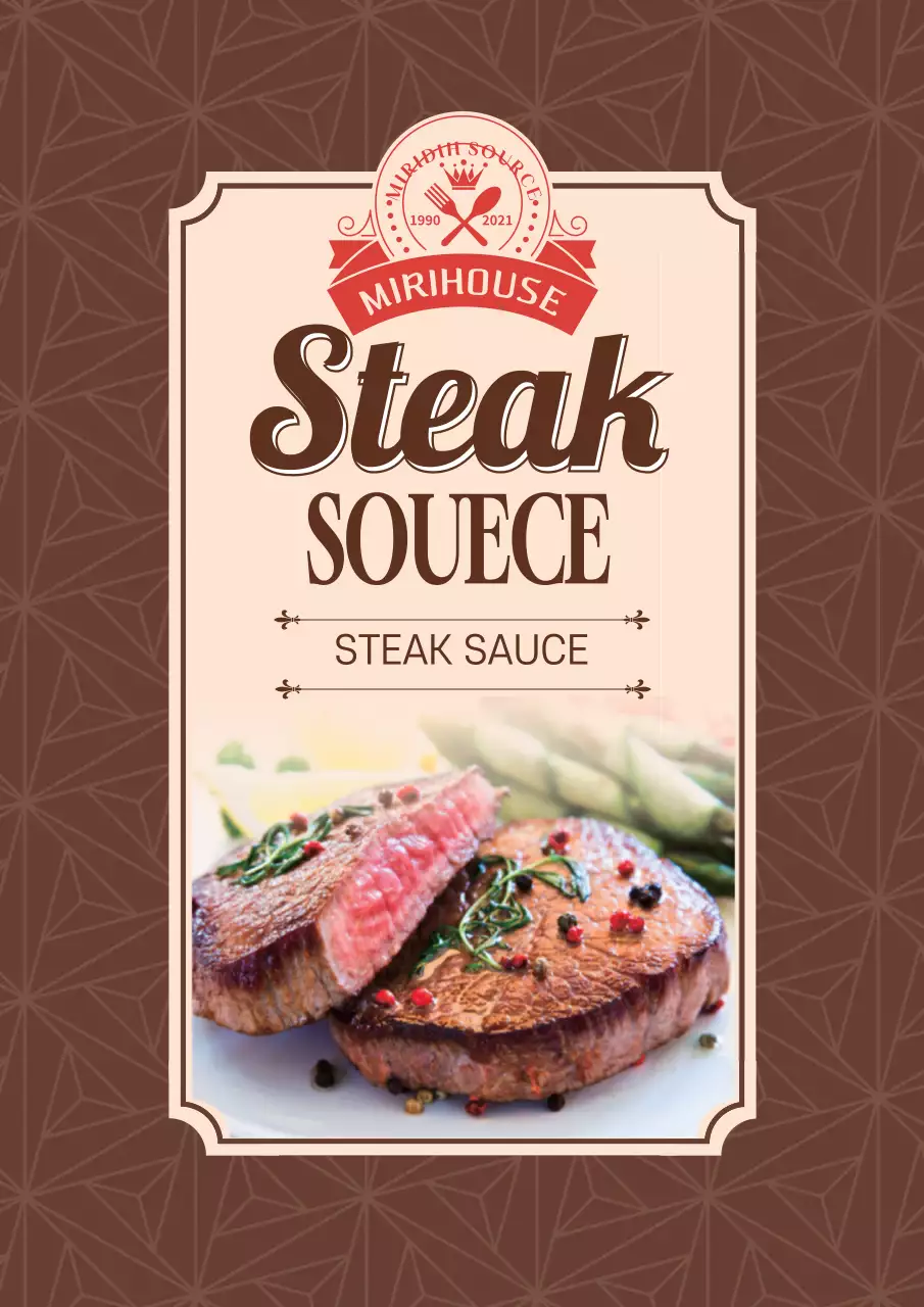 Brown Vintage Steak Promotion Poster